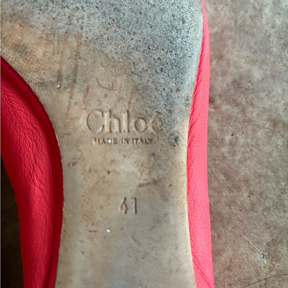Chloe leather ballet flats coral size 41 - Picture 2 of 6